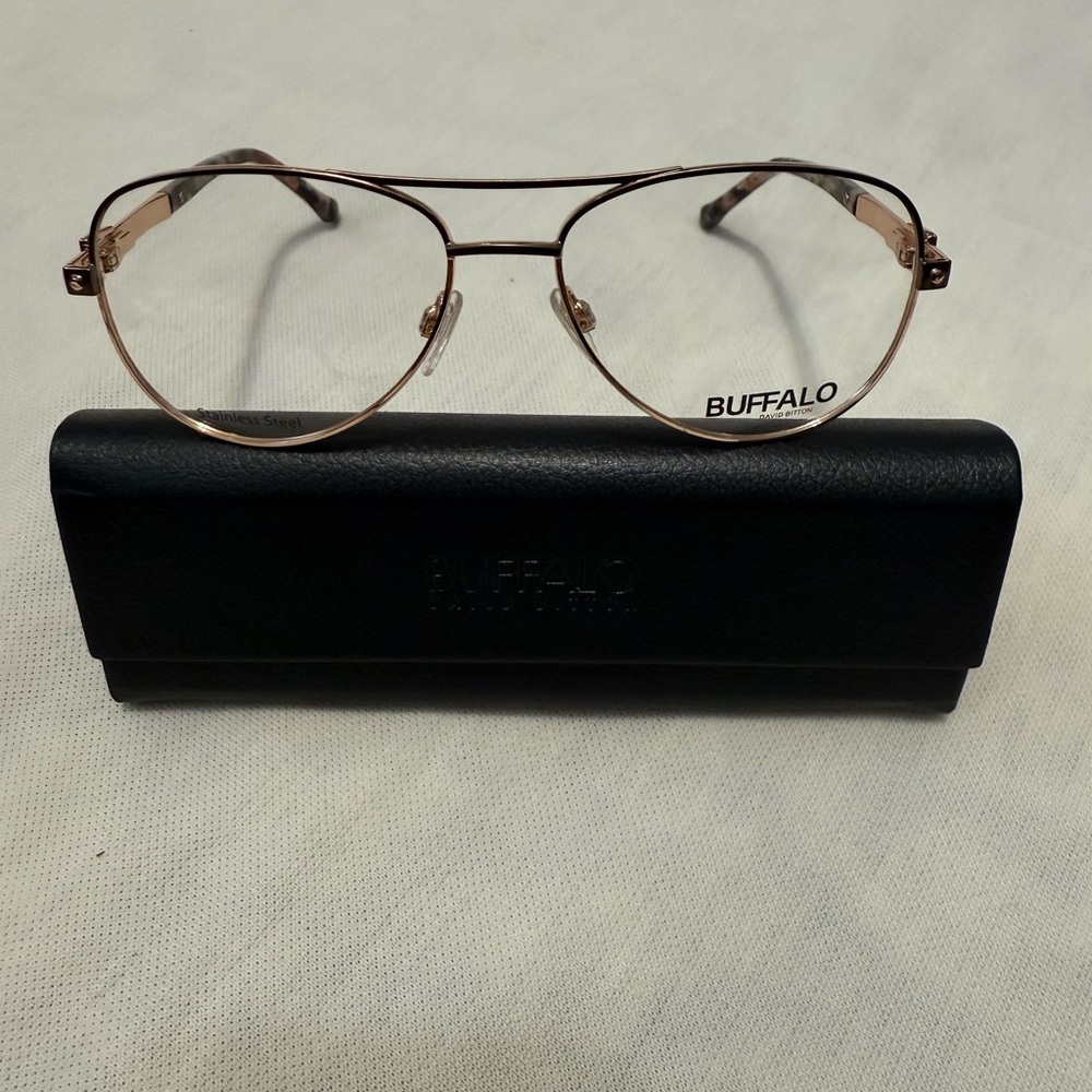 Bold Buffalo David Bitton Brown and Rose Gold Aviator Frame